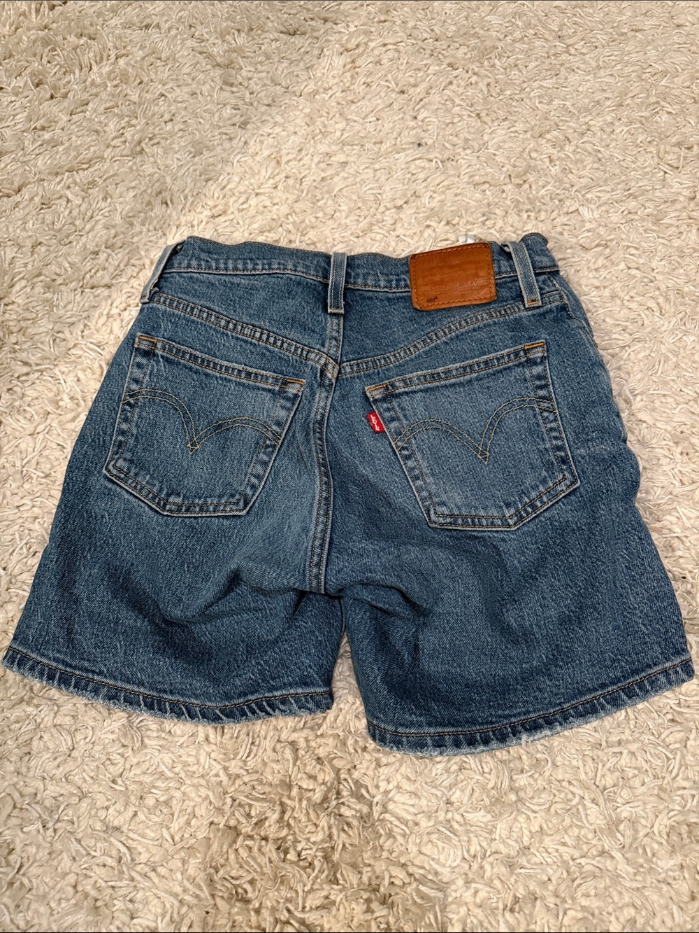 Levi's 501 Blue Distressed Denim Jean Shorts